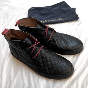 Del Toro Black Quilted Leather Sneaker, Size 11